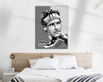 Tennis legend Rafael Nadal in the black and white trend by miru arts