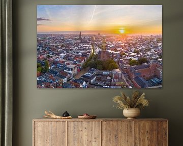 Sonnenaufgang über Groningen-Stadt von Droninger