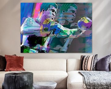 Pop Art Canvas Muhammad Ali Hedendaagse Moderne Kunst van Julieduke