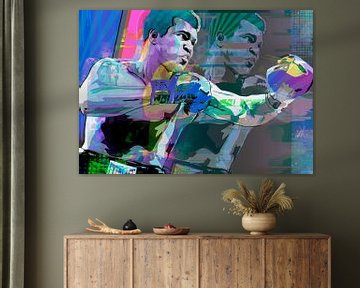 Pop Art Canvas Muhammad Ali Hedendaagse Moderne Kunst van Julie_Moon_POP_ART