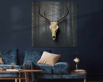 An antler on the wall without an antler on the wall