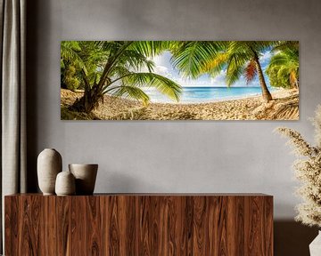Plage de palmiers sur l'île de la Barbade, dans les Caraïbes. sur Voss Fine Art Fotografie