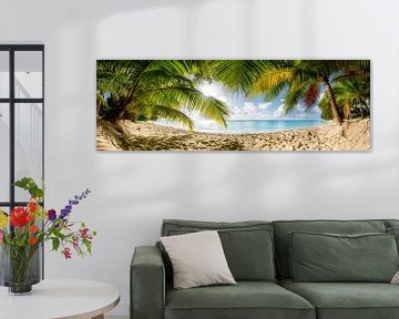 Plage avec palmiers sur l'île de la Barbade, dans les Caraïbes. sur Voss Fine Art Fotografie