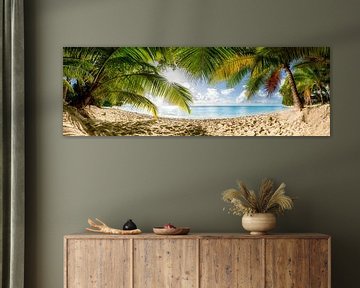 Beach with palm trees on the island of Barbados in the Caribbean. by Voss Fine Art Fotografie