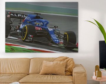 Alonso Alpine 2021. Formule 1 schilderij Toon Nagtegaal