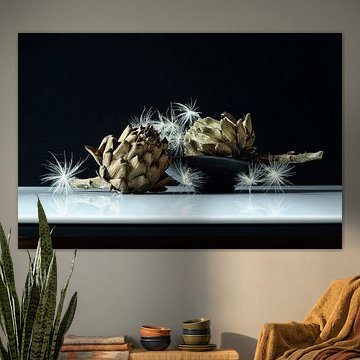 Stilleben getrocknete Artischocke