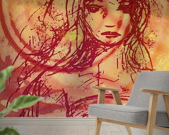 Voorbeeld van het werk in een kamer