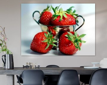 Strawberries in a silver bowl2