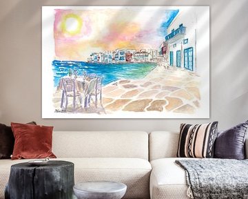 Romantischer Sundowner im malerischen Mykonos Little Venice mit Blick