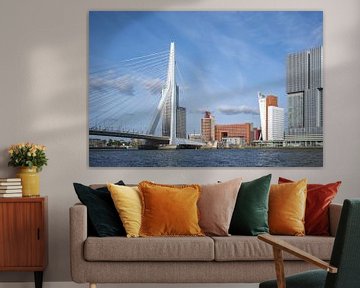 Skyline Rotterdam Kop van Zuid: blik op de Wilhelminapier (kleur) van Rick Van der Poorten