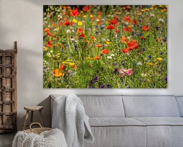 Field bouquet with a beautiful color palette of wildflowers