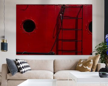 Rote Wand mit Treppe von Hans Lok