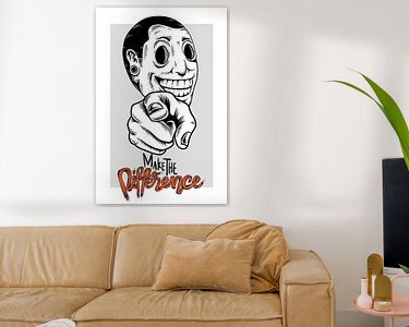 Voorbeeld van het werk in een kamer