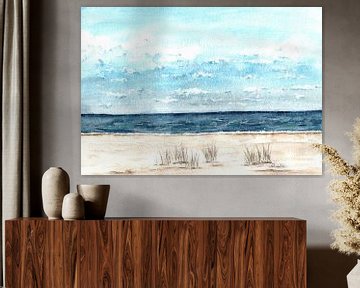 Strand, Meer, Wellen und Wolken von Sandra Steinke