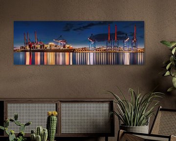 Hamburger Hafen mit Containertermial Hamburg. von Voss Fine Art Fotografie