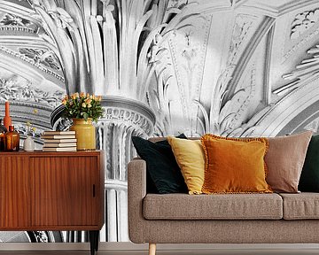 Zuilen cathedraal zwart wit abstract