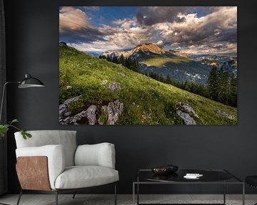 Bergzomer met wolkenspel rond de Watzmann van Marika Hildebrandt FotoMagie