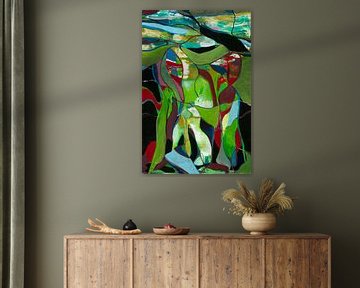 Elements of nature/ green plants and blue sea/ abstract expression by SoulmadeartBerlin