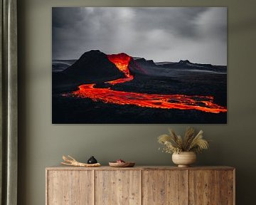 Lavastroom vanuit de Fagradalsfjall vulkaan van Martijn Smeets