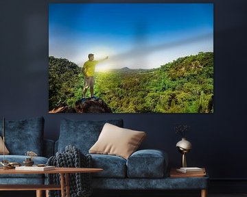 Man on a mountain in Paraguay. by Jan Schneckenhaus