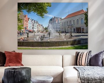 Rostock - Brunnen der Lebensfreude am Universitätsplatz von t.ART