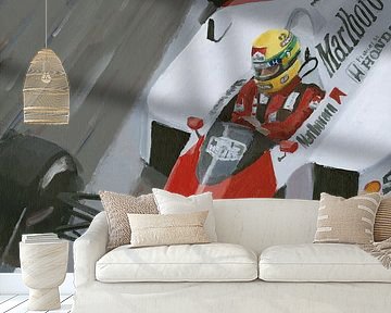 Ayrton Senna Formule 1 schilderij