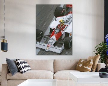 Peinture d'Ayrton Senna sur la Formule 1