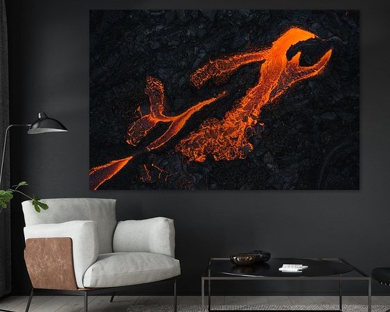 Voorbeeld van het werk in een kamer