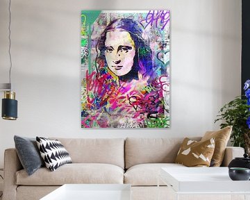 Pop Art Beeld Canvas Mona Lisa Eigentijdse Moderne Kunst van Julieduke