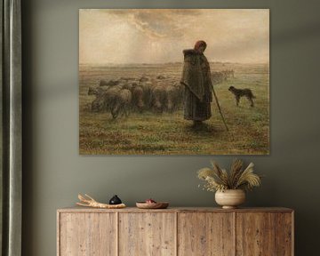 Herderin en haar kudde, Jean-François Millet