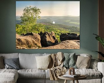 Kipphorn view, Saxon Switzerland - Elbe valley and Hoher Schneeberg by Pixelwerk