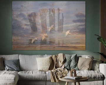 Des cygnes à jamais liés sur Art. by Janine