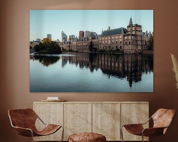 The Hofvijver in The Hague during sunset by Bart Maat