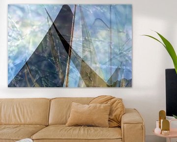 Abstracte fotografie | Abstract expressionisme | Modern abstract | Moderne vormen en lijnen | Overstag in een zeilwedstrijd met Skûtsjes van Art by Janine