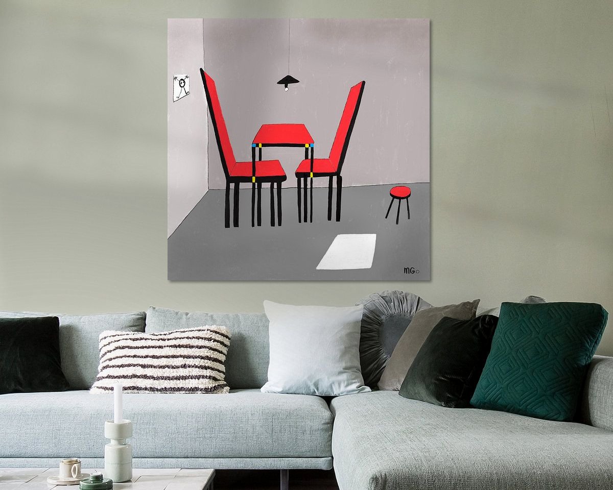 Voorbeeld van het werk in een kamer