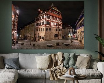 Residence of Durer late in the evening in Nuremberg city, Germany by Joost Adriaanse