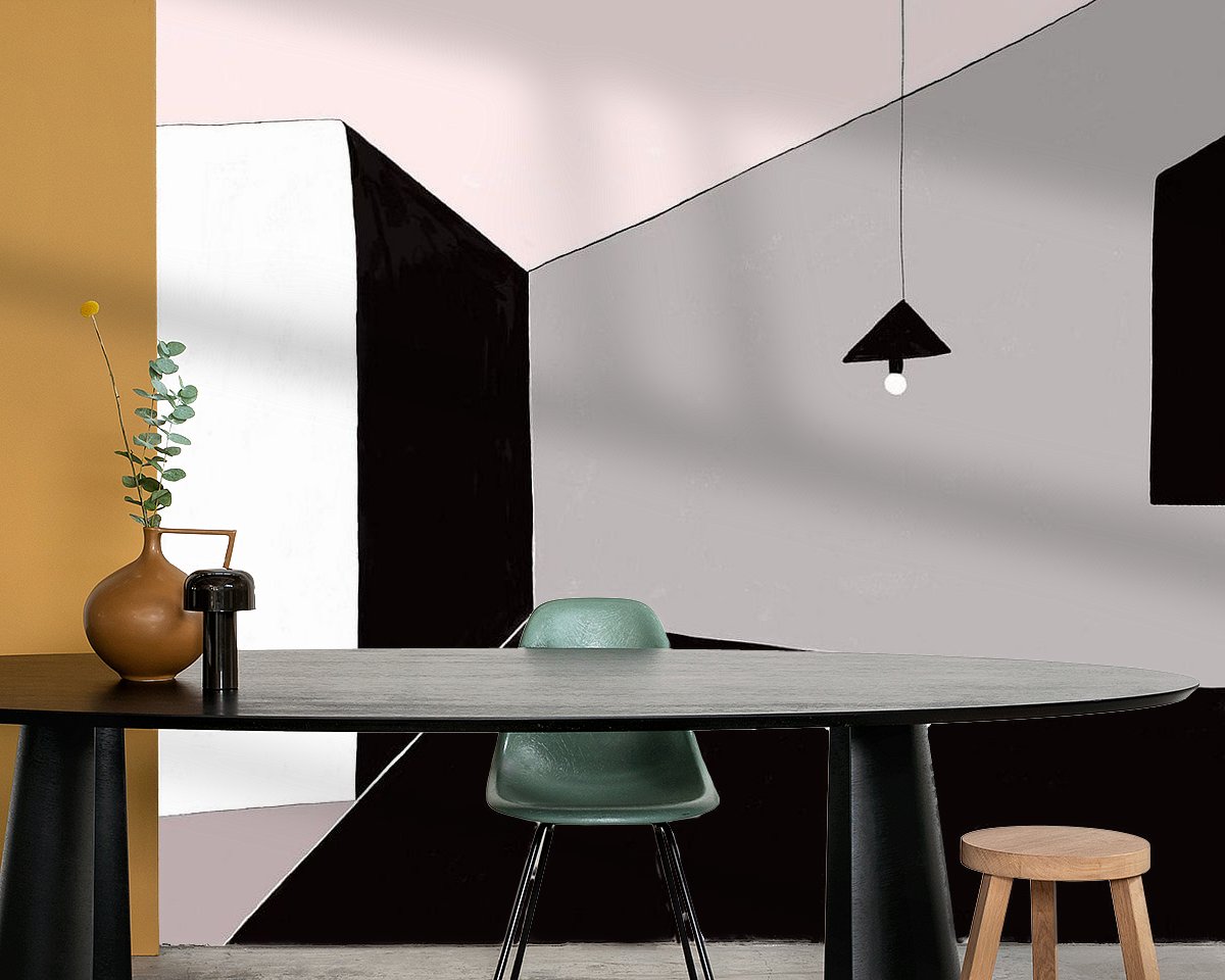 Voorbeeld van het werk in een kamer