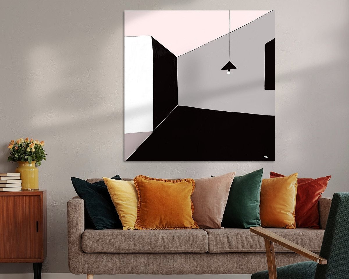 Voorbeeld van het werk in een kamer