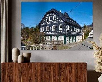 Umgebindehaus in de Oberlausitzer bergen van Karin Jähne