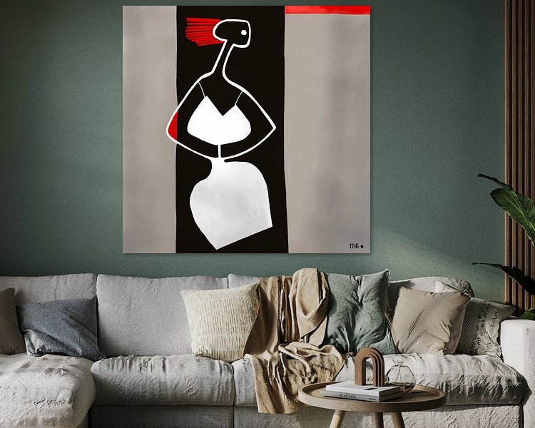 Voorbeeld van het werk in een kamer