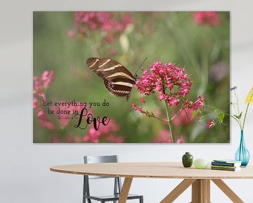 Let everything you do be done in love - Bijbeltekst op canvas van Wilma Meurs