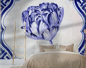 Tegel Delfts blauw Tulp (gezien bij vtwonen) van Sander Van Laar