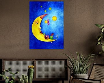 Kindermalerei Mondmänner von Anne-Marie Somers