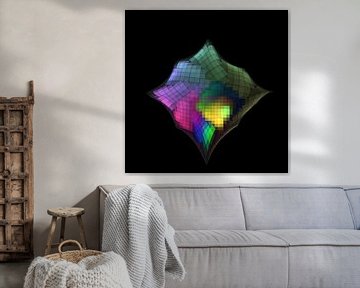 3D render illustratie van een kleurrijke fractal van W J Kok