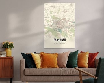 Groningen vintage Straßenkarte von Rezona
