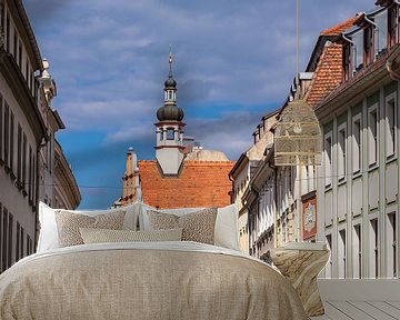 Gezicht op historische gebouwen in de stad Görlitz van Rico Ködder