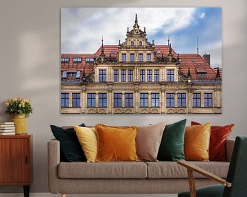 Gezicht op het nieuwe stadhuis in de stad Görlitz