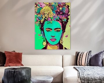 Frida - portrait pop art coloré sur The Art Kroep