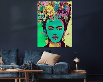 Frida - farbenfrohes Pop-Art-Porträt von The Art Kroep