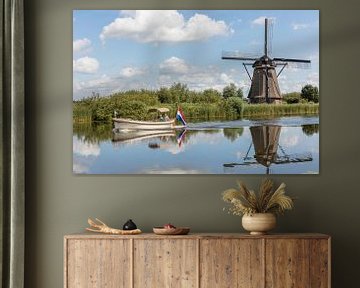 Kinderdijk, molen met boot van Hermen Buurman